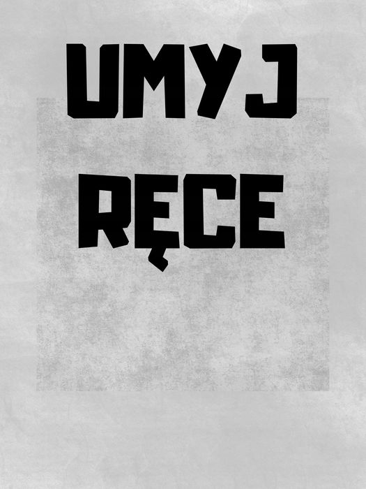 plakat metalowy full print z napisem umyj ręce