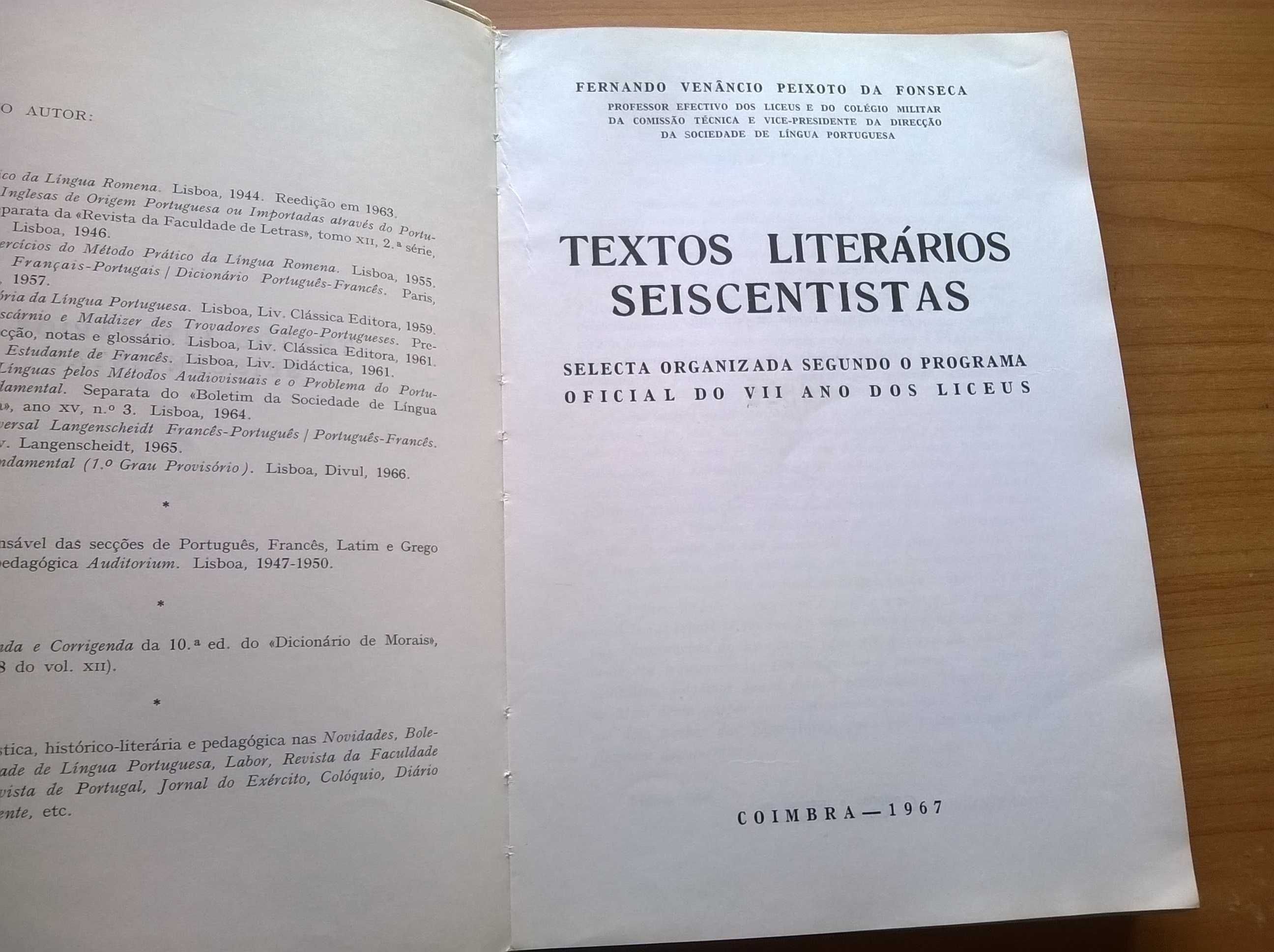 Textos Literários Seiscentistas - Fernando Venâncio P. Fonseca