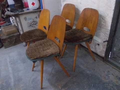 Stare Czechosłowackie krzesła Tatra F.Jirak lata 60