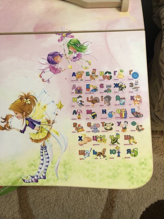 Парта дитяча зі стільцем та мольбертом для дівчинки