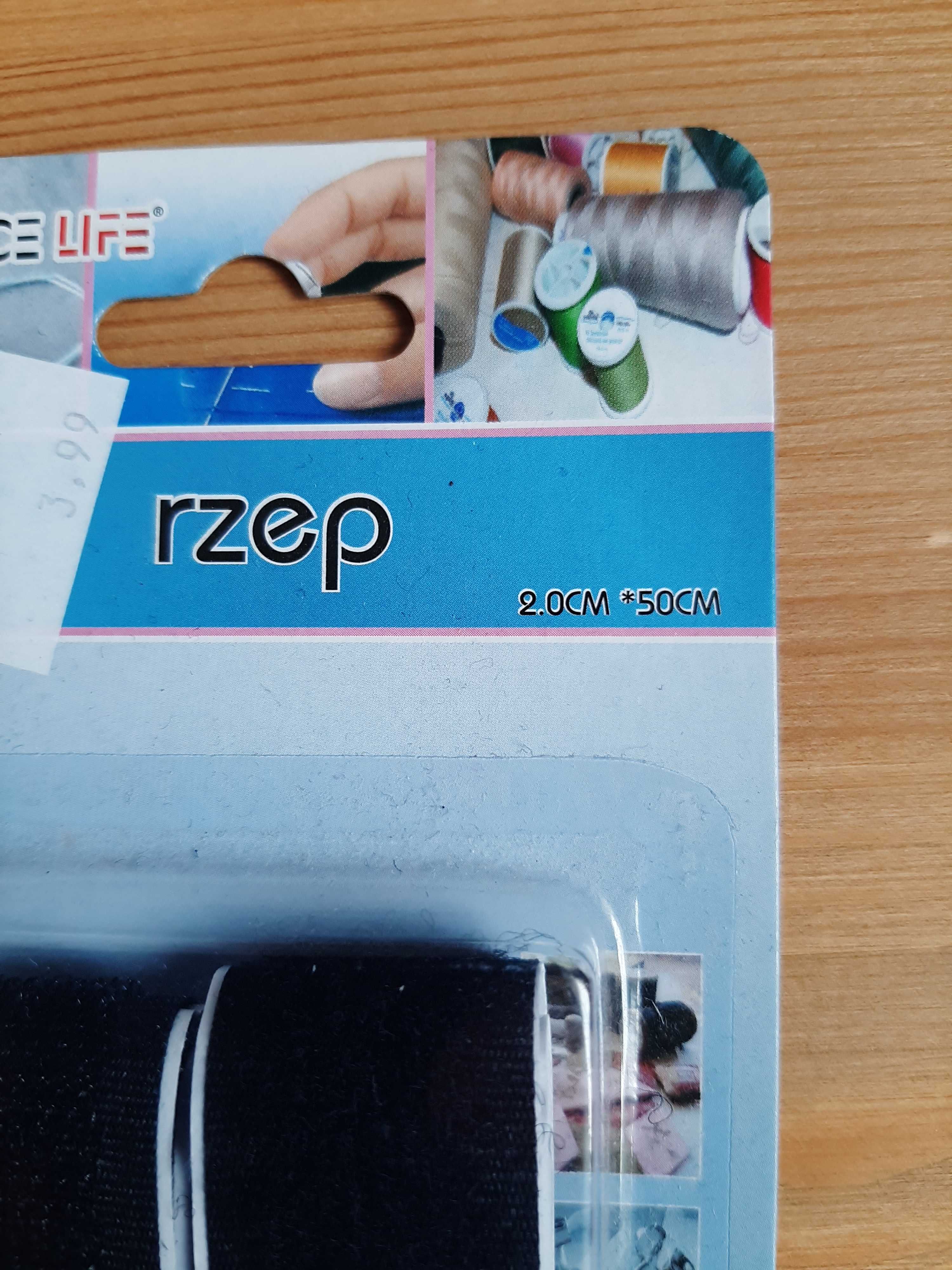 Rzep czarny, dł. 50 cm, szer. 2 cm