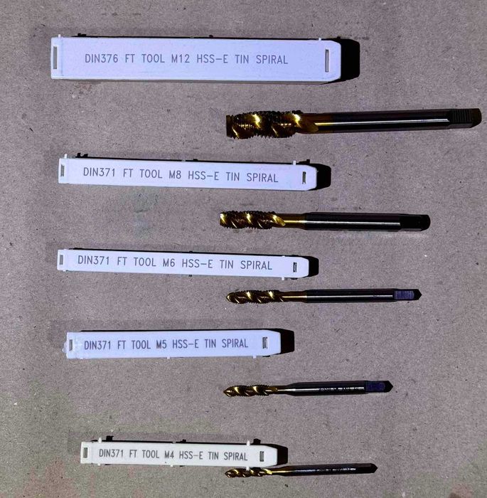 Набір мітчиків з гвинтовою канавкою (HSS Co5) (5шт)