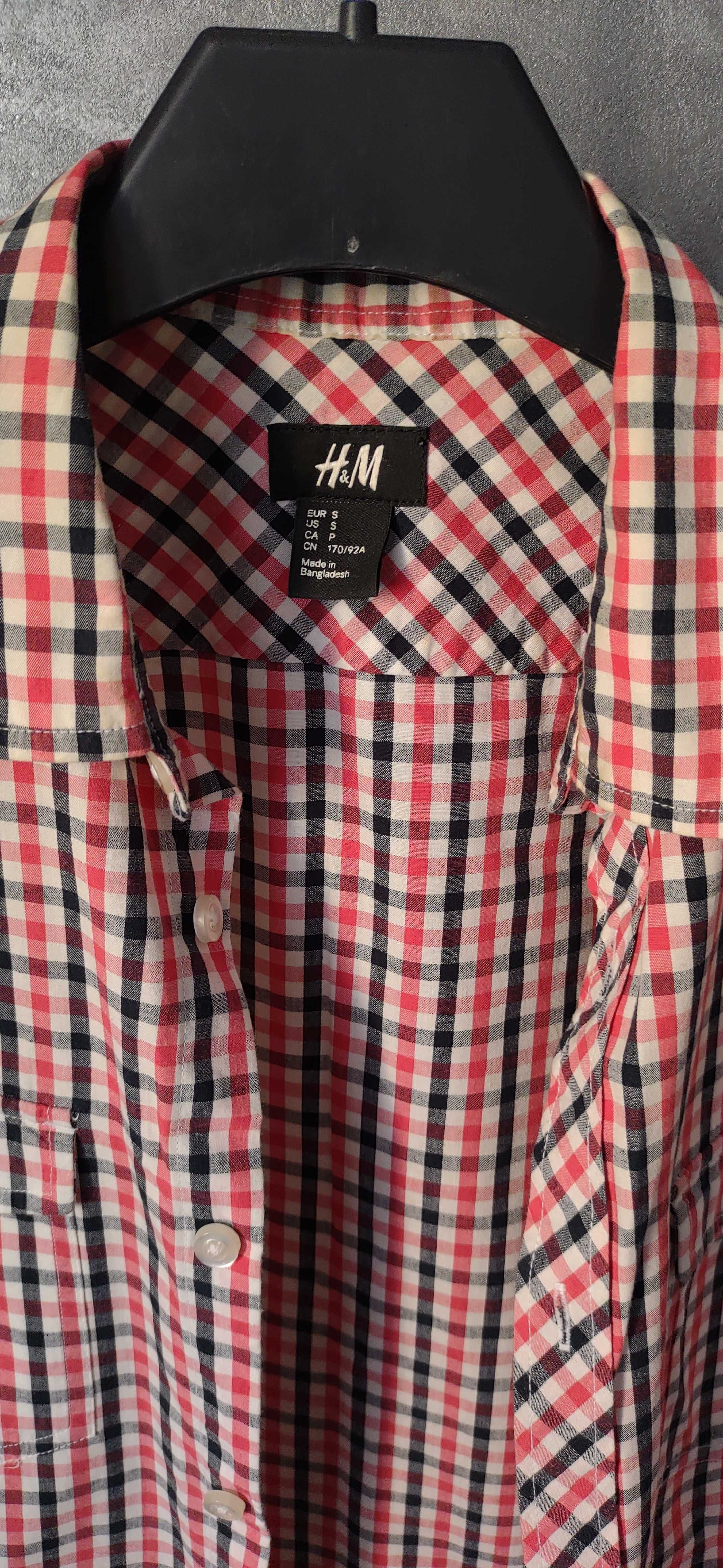 H&M Koszula w kratkę z kołnierzykiem krótki rękaw