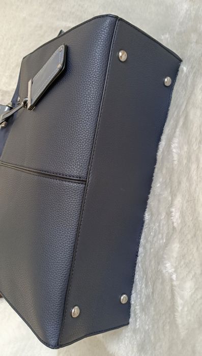 Torebka kuferek granatowo - niebieska