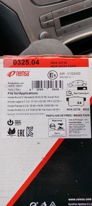 Колодки новые Honda Accord V, Legend, Prelude, Shuttle
