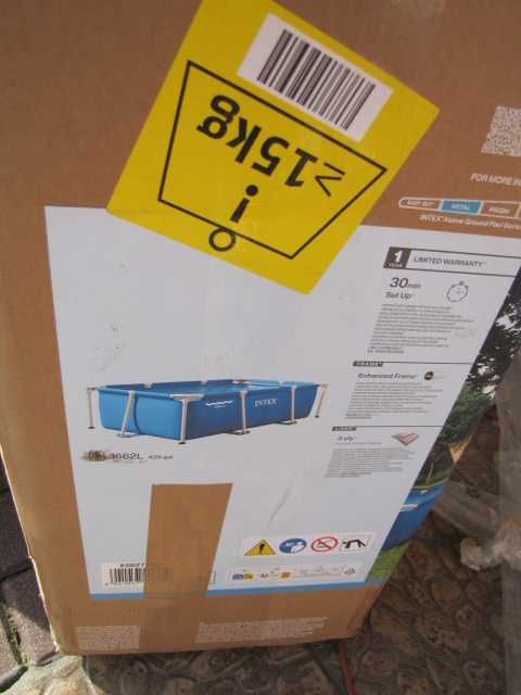 Basen stelażowy prostokątny INTEX Niebieski, 220 x 150 x 60 cm