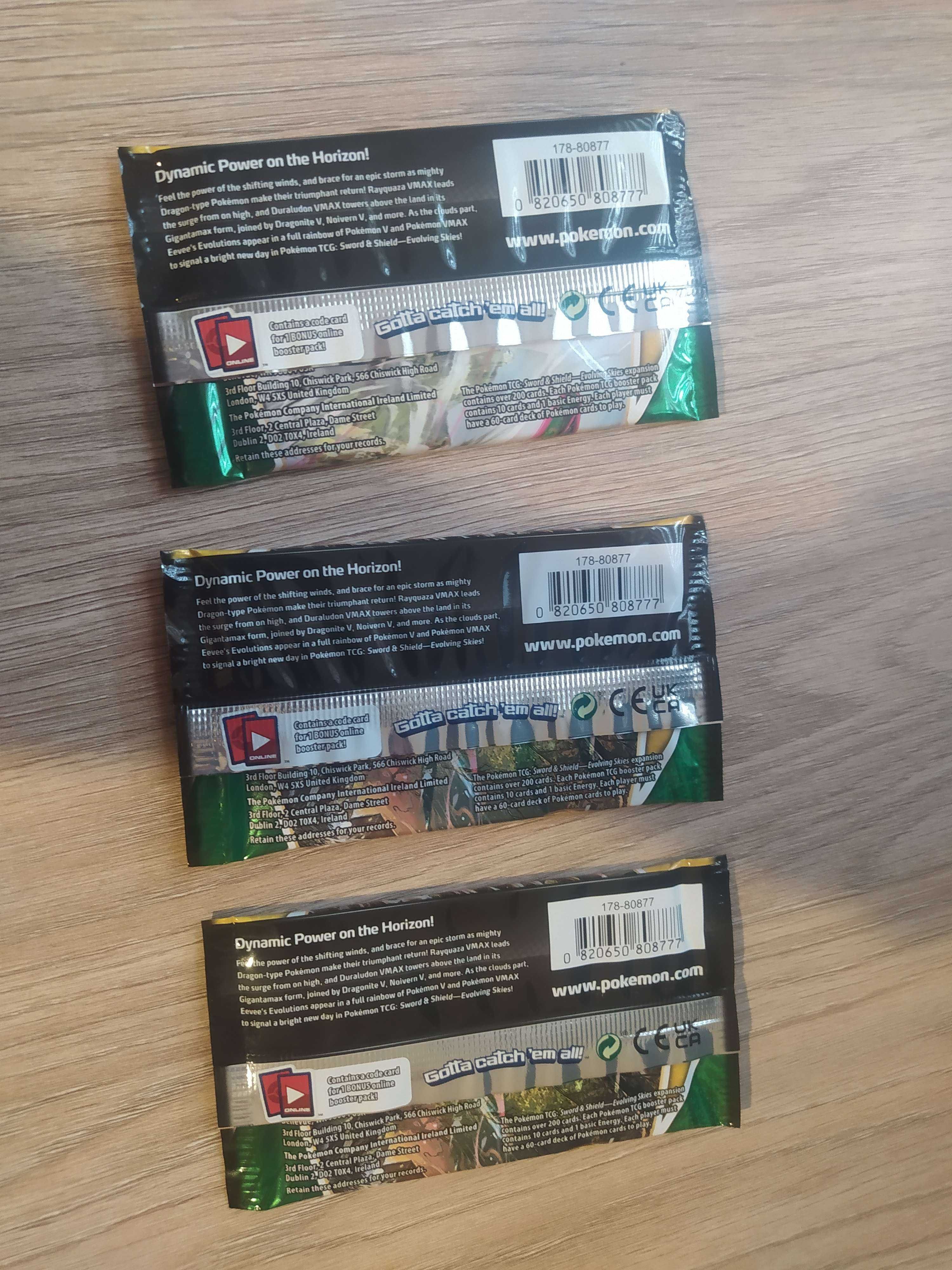Pokemon TGC - Evolving Skies booster pack x3