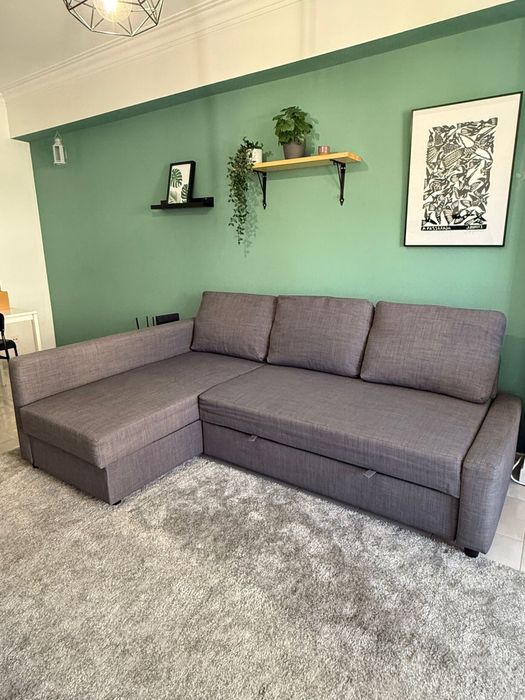 Sofá cama de canto + arrumação - IKEA FRIHETEN Cinzento escuro