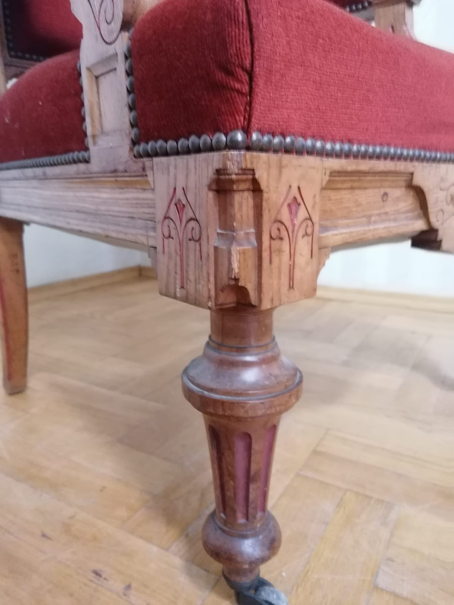Dwa fotele trony eklektyczne 1879r  /
