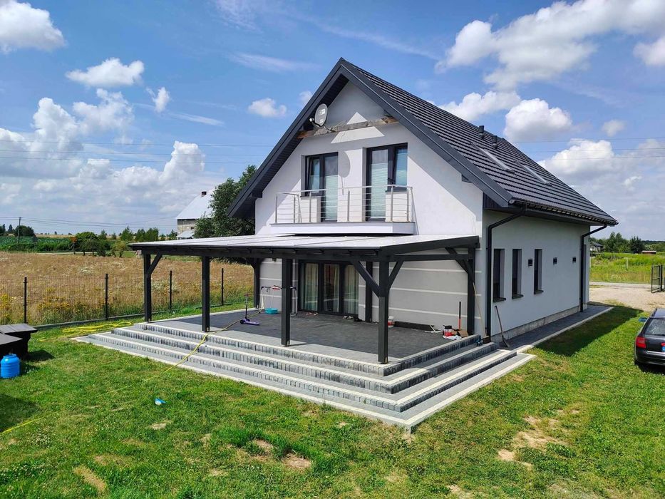 Konstrukcje drewniane tarasy zadaszenia altany pergole wiaty schody