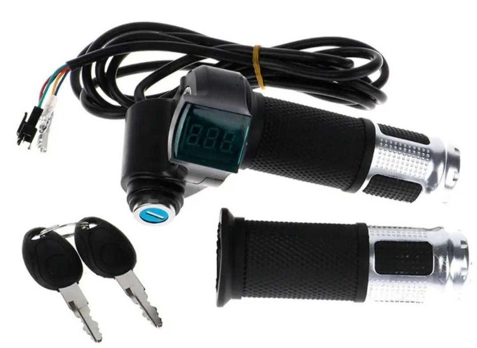 Ручка газа с вольтметром для електровелосипеда