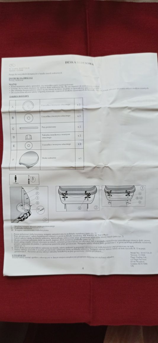 Śliczna deska sedesowa z polirezynu . Made in United Kingdom