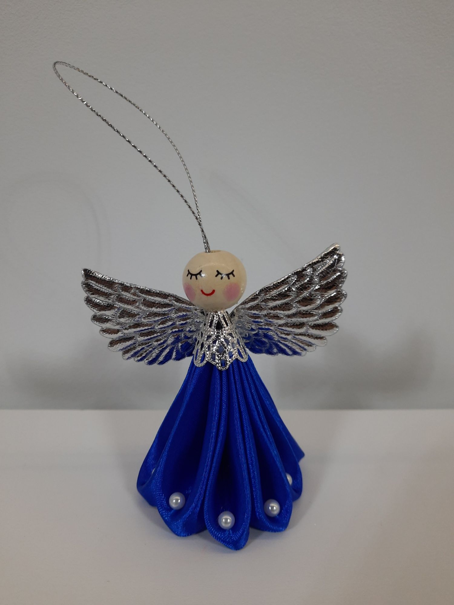 Aniołki ze wstążki na choinkę, ozdoby choinkowe handmade