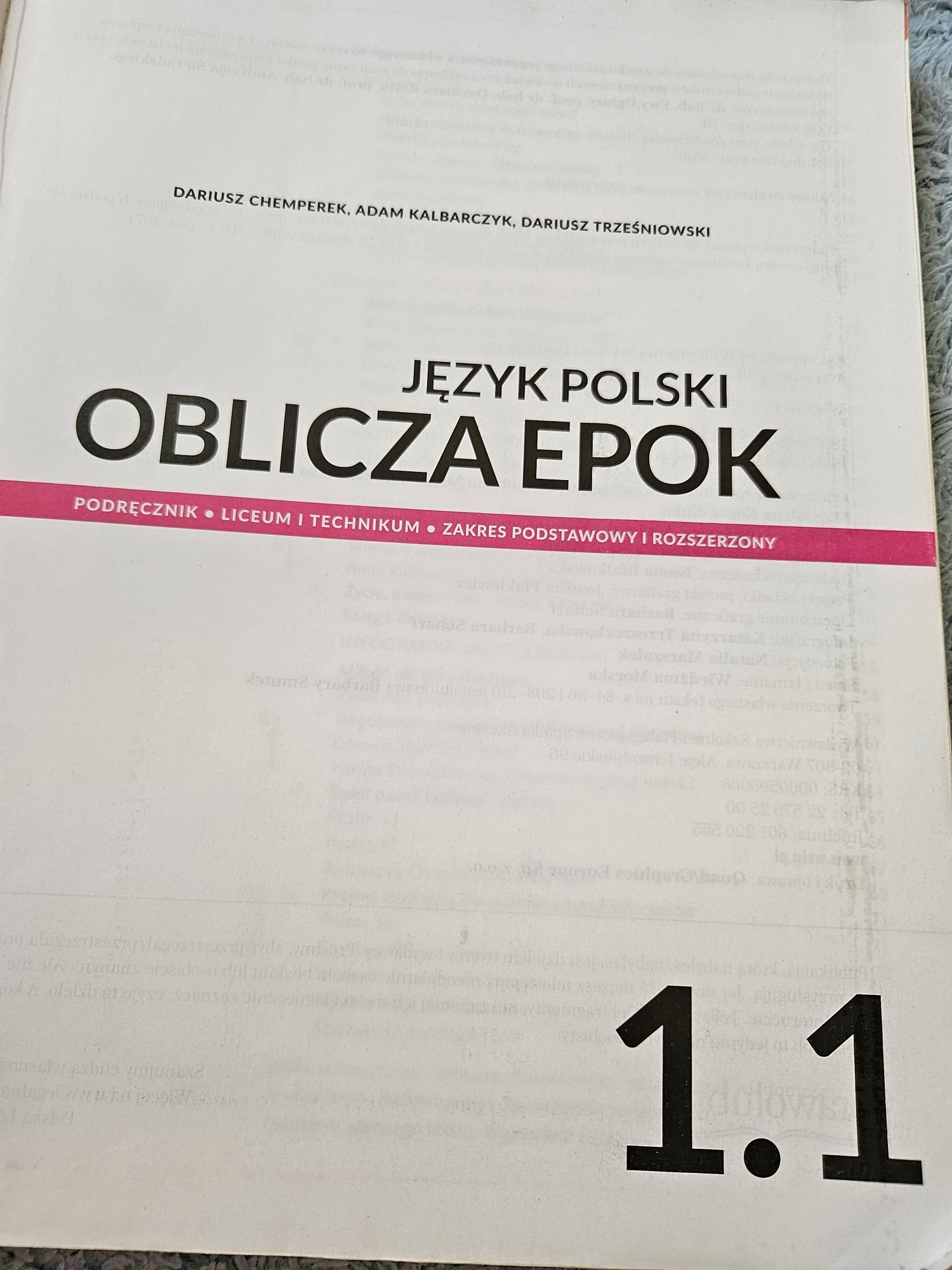 Podręcznik do j.polskiego,,Oblicza epok 1.1,,