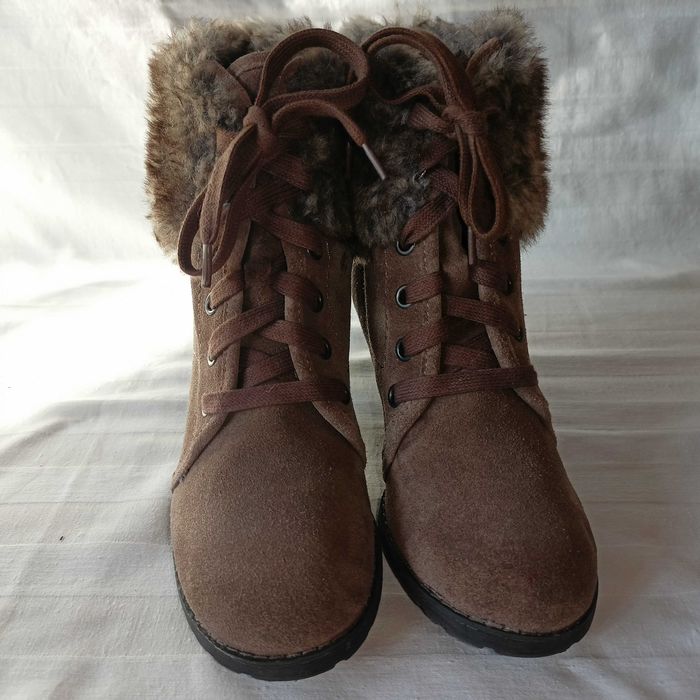 Tamaris botki ocieplane roz. 37 dł. wkł.23,5 cm- skóra -stan bdb