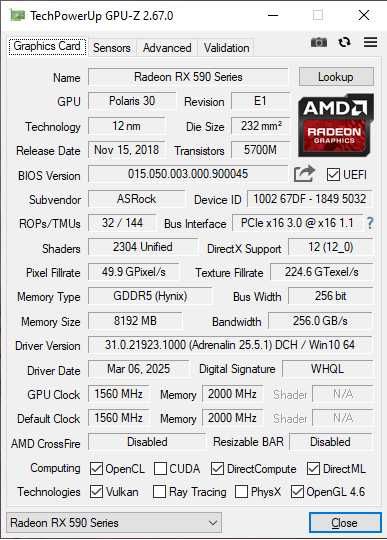 Відеокарта ASRock RX 590 8GB в гарному стані