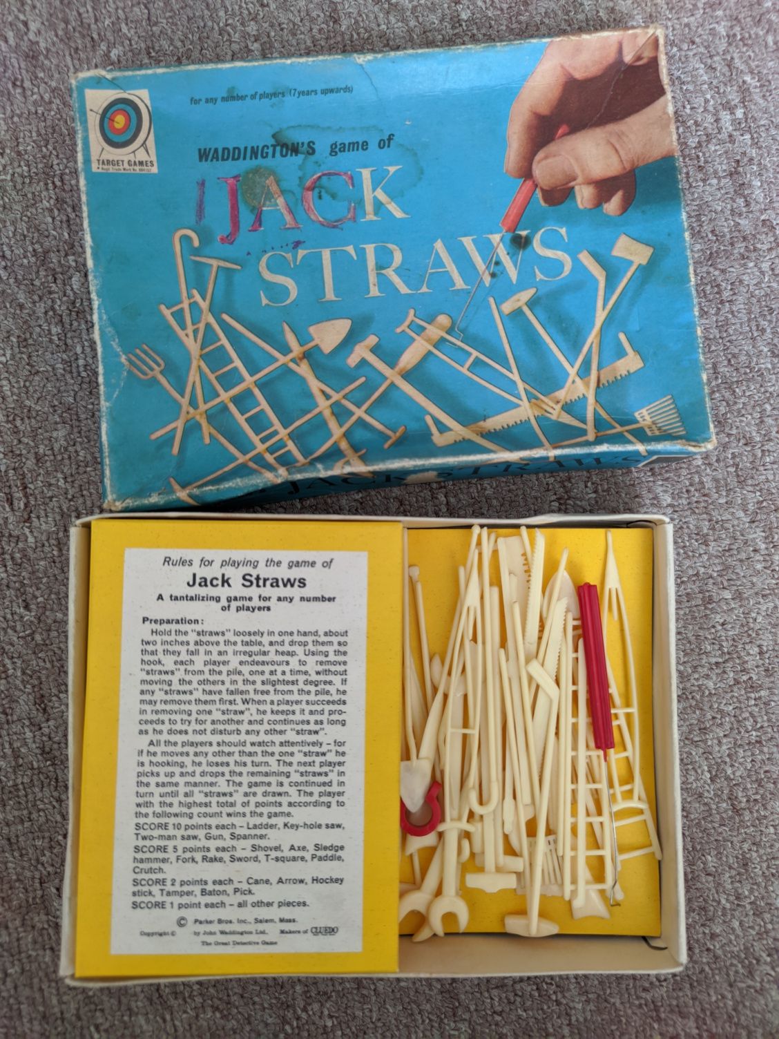 Винтажная редкая настольная игра Jack Straws 1965