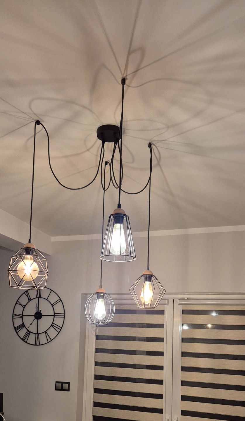 Lampa loft do jadalni - żarówki w komplecie