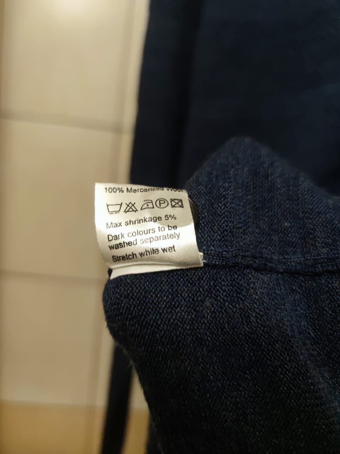 Sweter klasyczny niebieski granatowy XL samsoe samsøe męski wełna swet