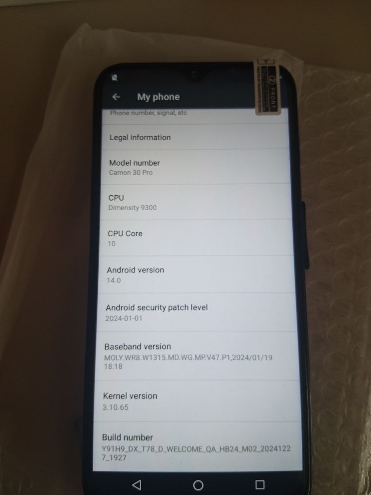НОВИЙ Телефон Camon 30 pro android 14