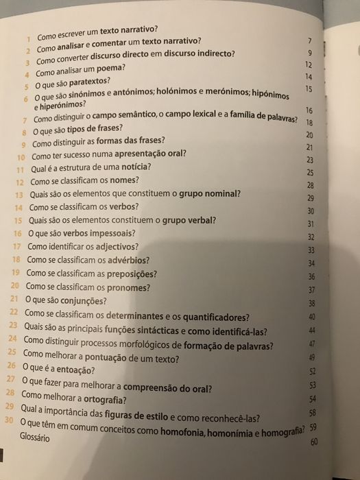 Livro ( glossario)  Língua Portuguesa 7 ano