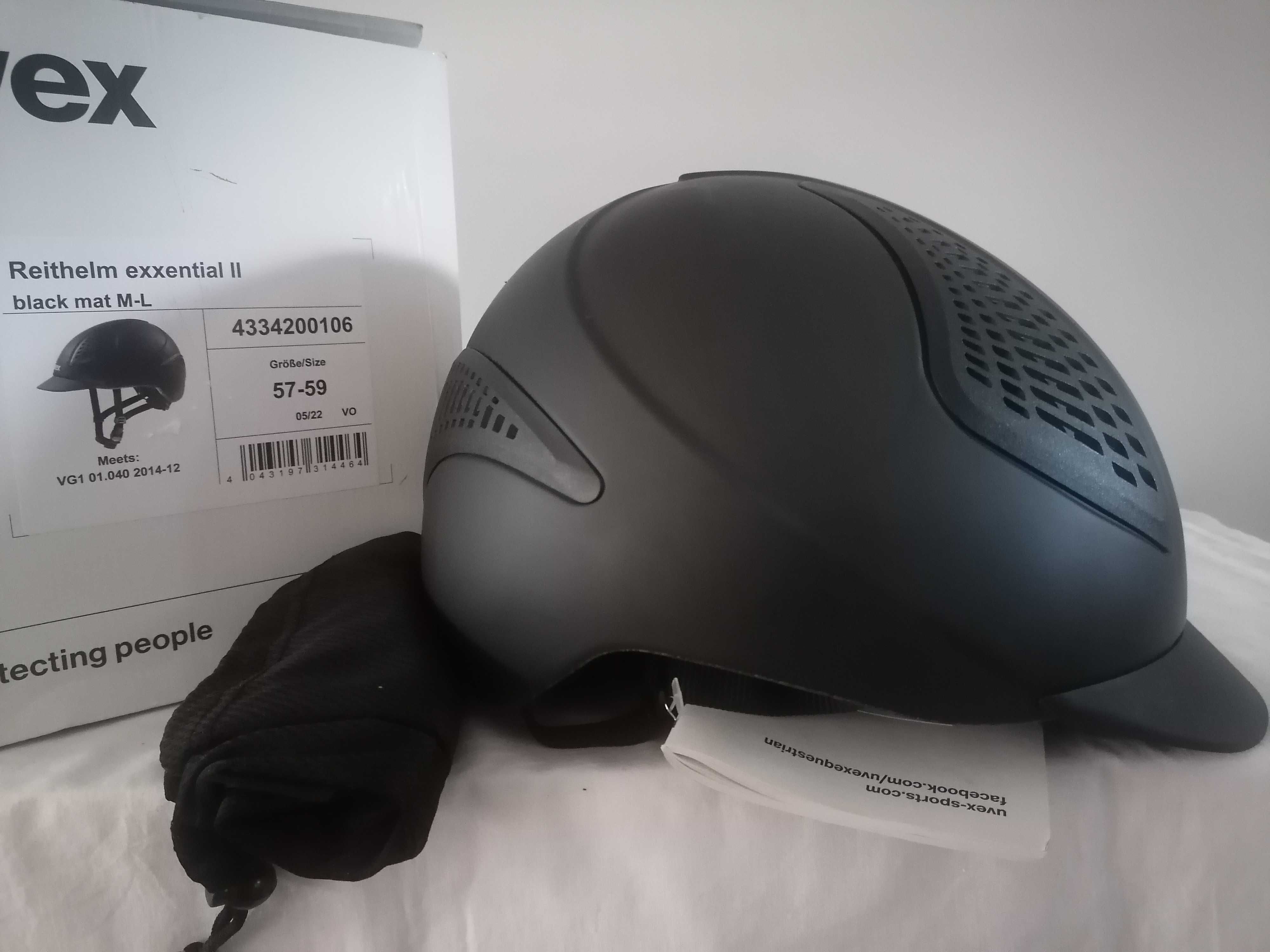 Kask jeździecki toczek Uvex Reithelm Exxential II Black M/L 57-59cm