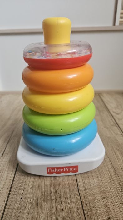 Fisher Price piramidka z kółek wieża z krążków zabawka edukacyjna