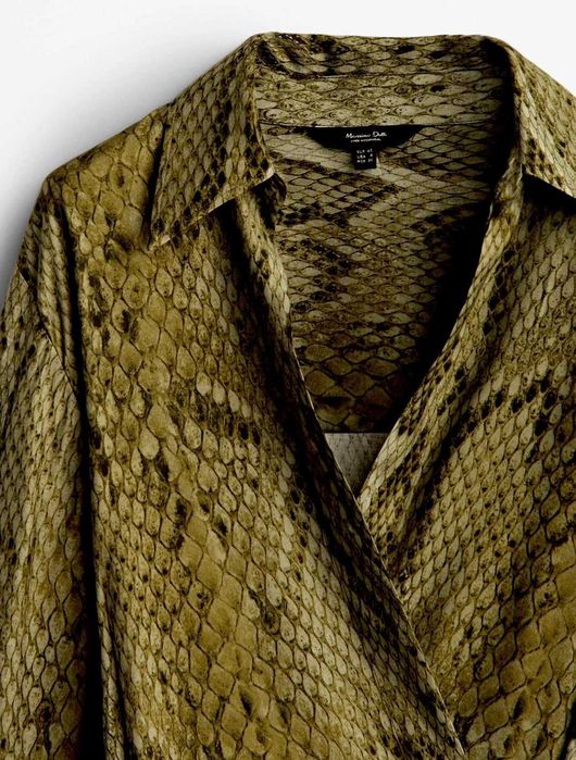 Conjunto Massimo Dutti Verde Estampado Serpente