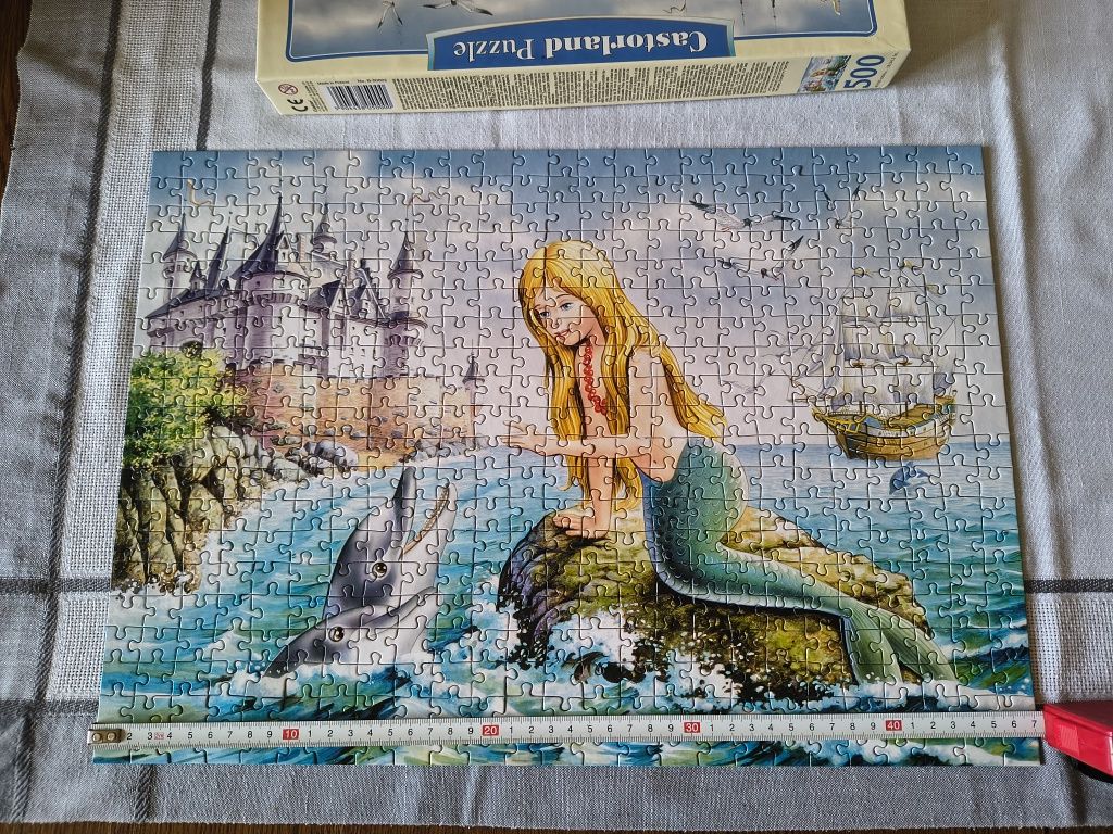 Puzzle Castorland 47x33 cm 500 elementów syrena zamek delfiny