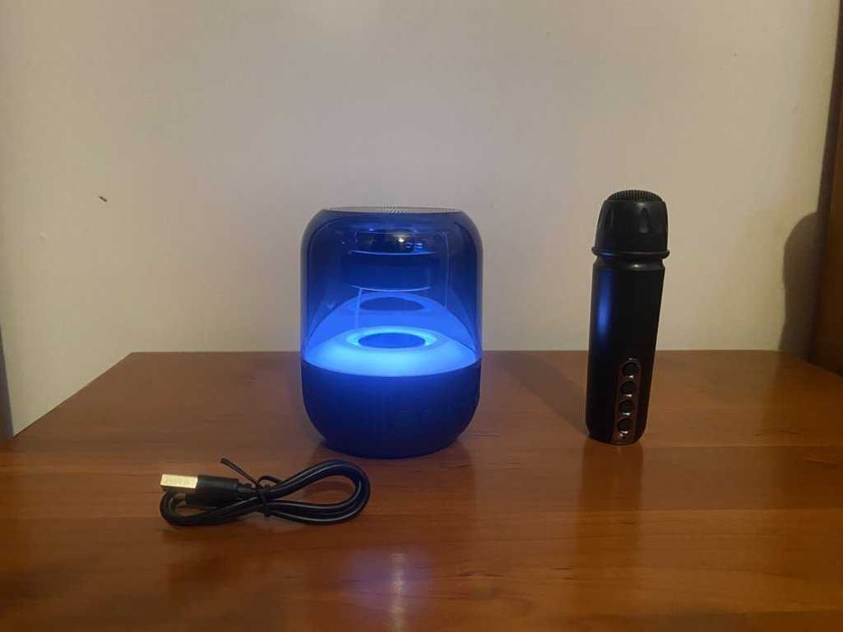 Mini conjunto de karaoke com luz RGB