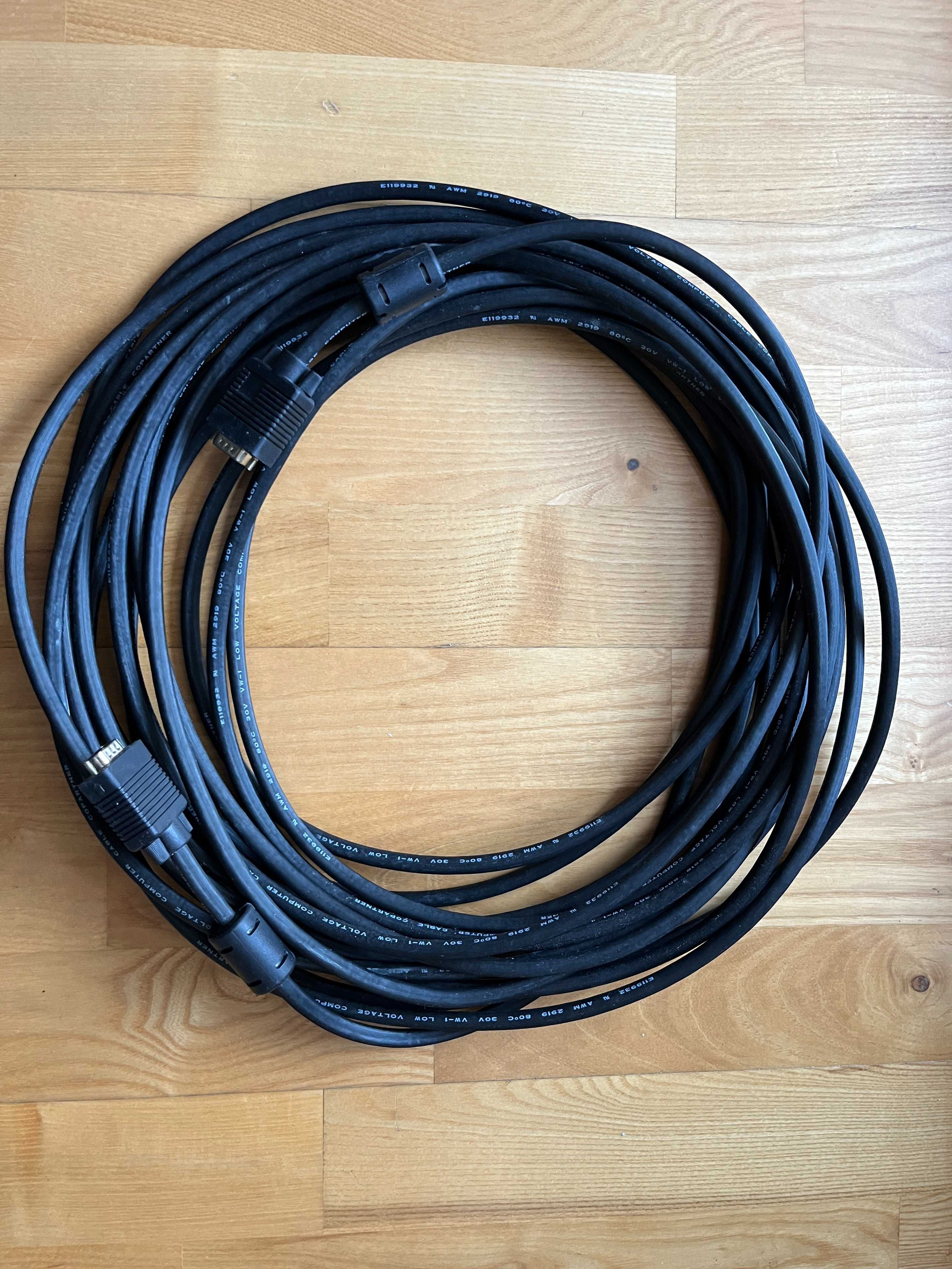 Kabel przewód  monitora monitora XGA SVGA VGA 15m feryt