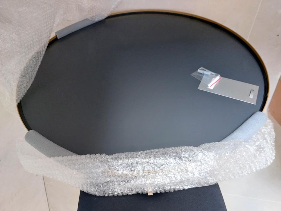 Lustro okrągłe 80cm złota rama