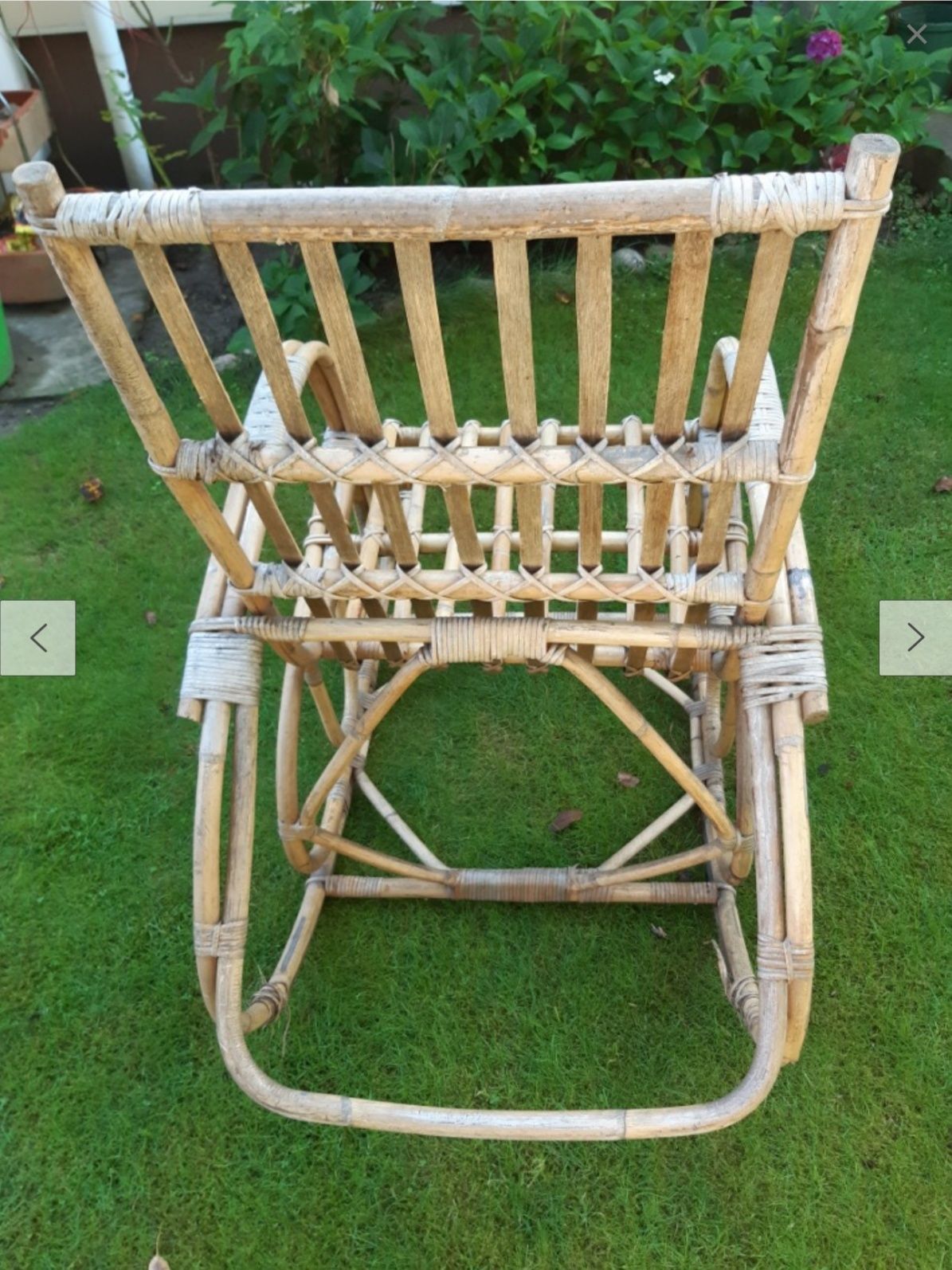 Fotel bujany z lat 70-tych bambus zabytek !