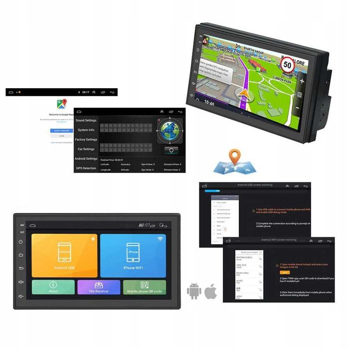 Mulitimedialne RADIO SAMOCHODOWE LCD z ANDROID Nawigacja TIR osobowe