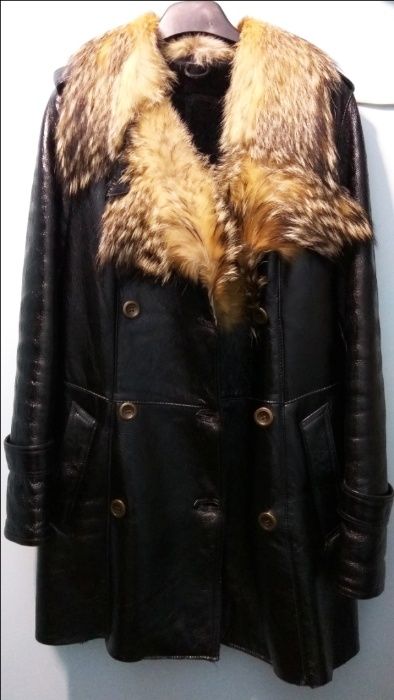 Дублянка жіноча, натуральна, комір єнот, розмір 36