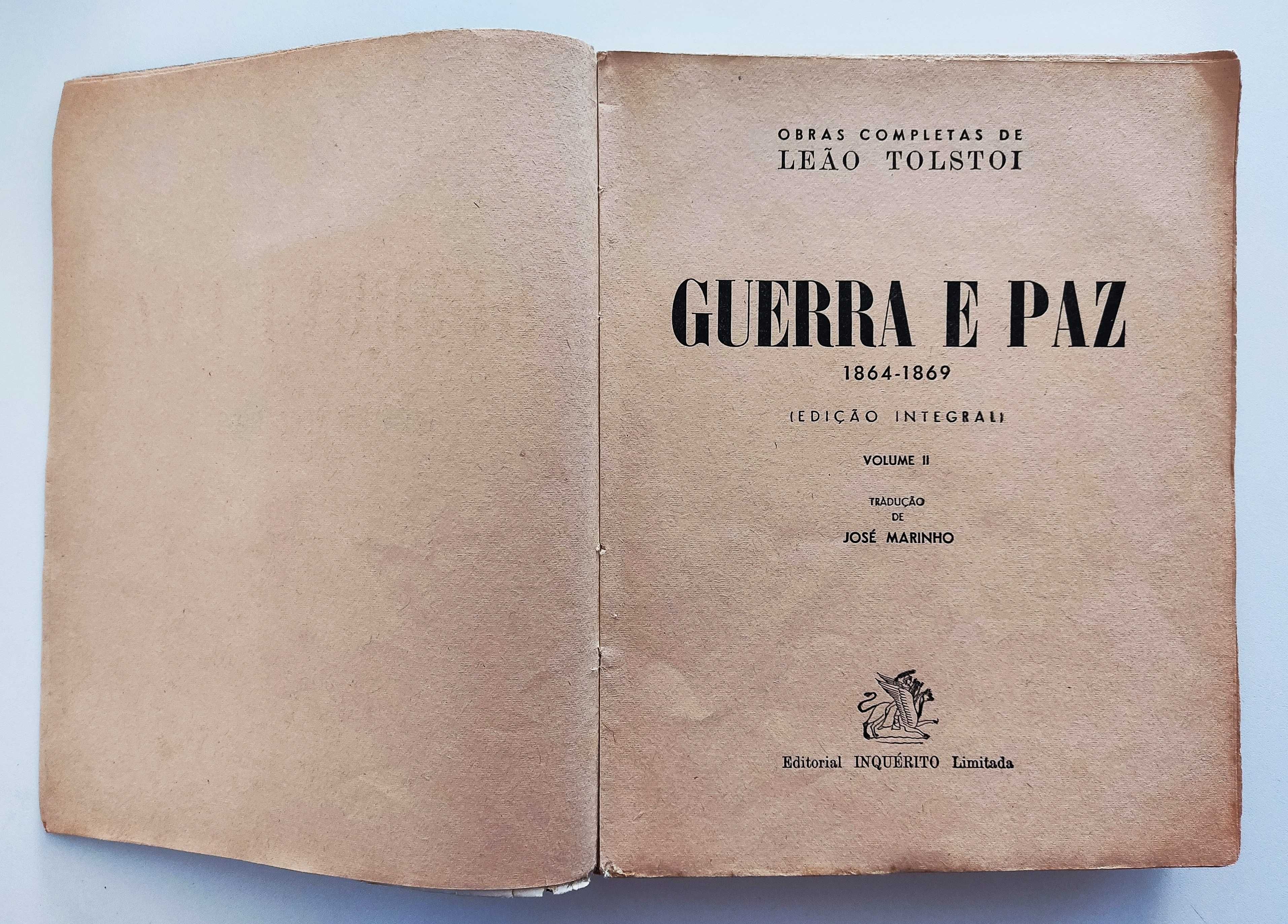 Lev Tolstoi | Guerra e Paz (3 volumes - 1ª edição 1946)