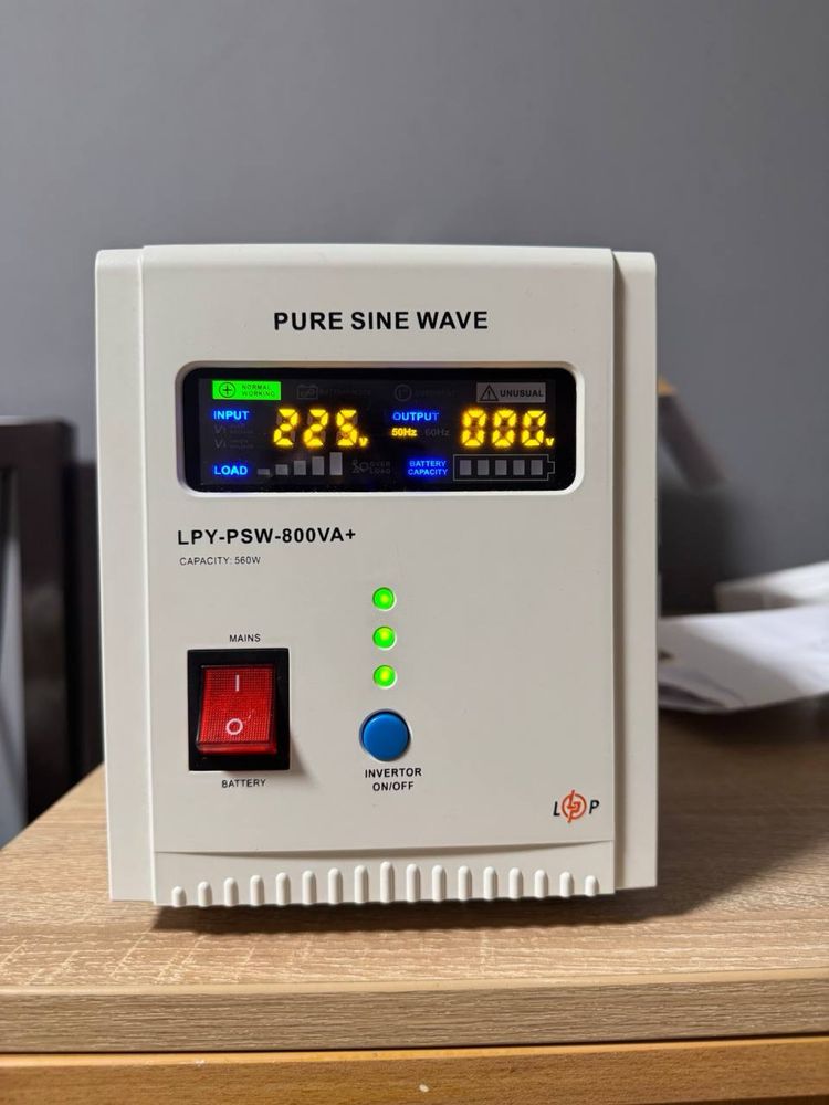 Джерело безперебійного живлення LogicPower LPY-PSW-800VA+ (560Вт)