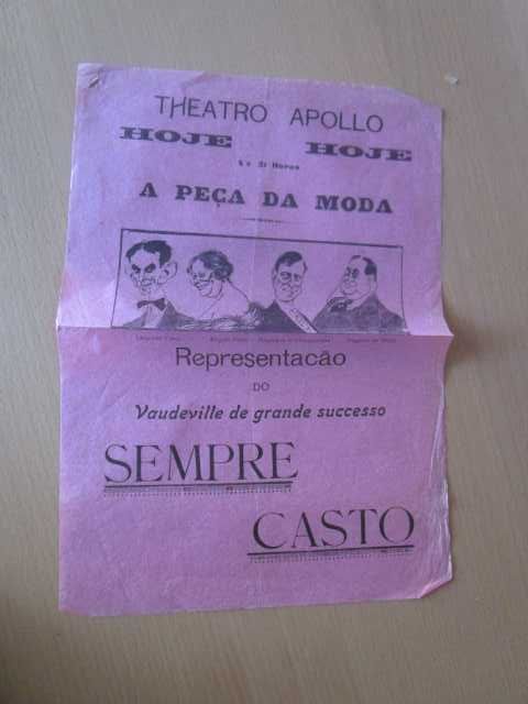 Programas folhetos antigos de teatro anos 10 - 20