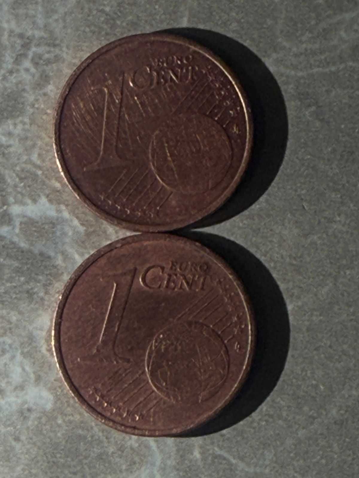Moeda de 1 cêntimo alemã ano 2002 letra G 2 unidades