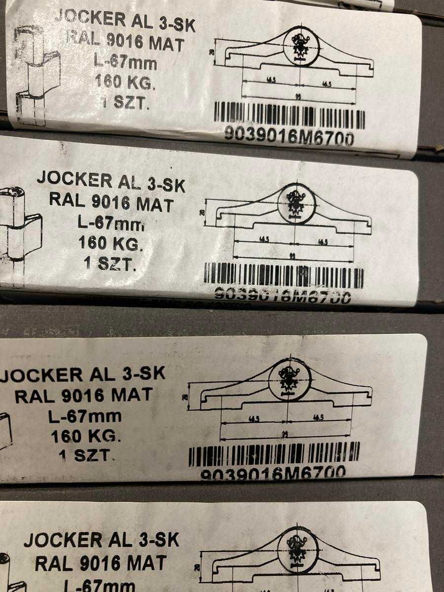 Zawias drzwi Jocker AL 3-sk 3 skrzydłowy l-67mm Ral 9016.