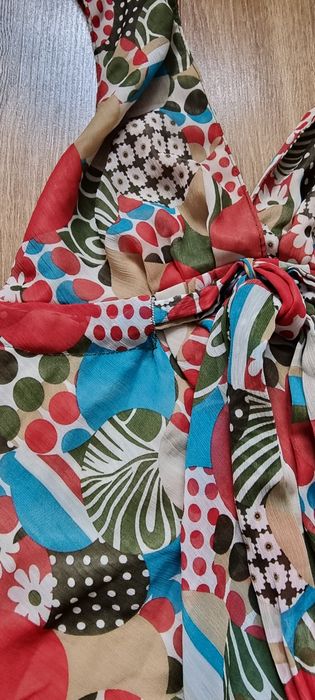 Bluzka z wiązaniem na szyi retro vintage