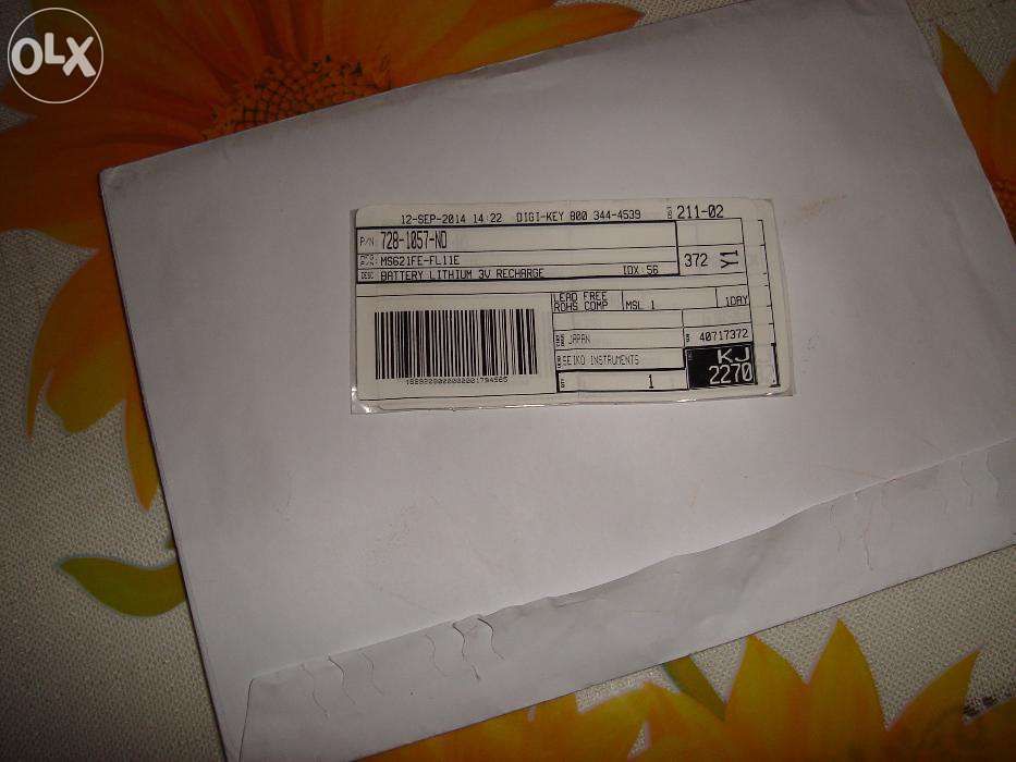 Батарея аккумулятор 3v 5.5mAHr 1 ML621 F9D