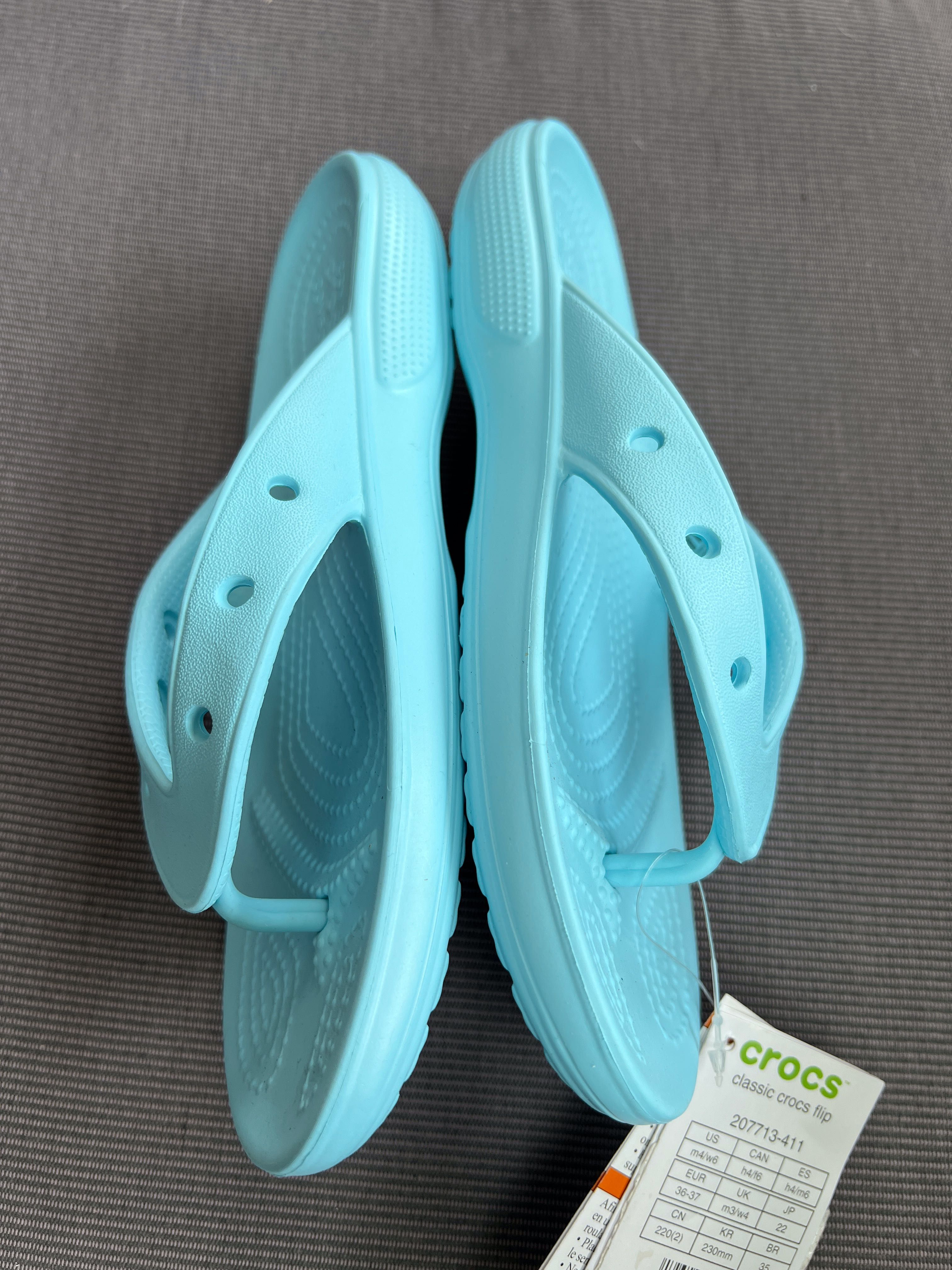 crocs flip japonki w8 roz 38/39 wkładka 25 cm turkus