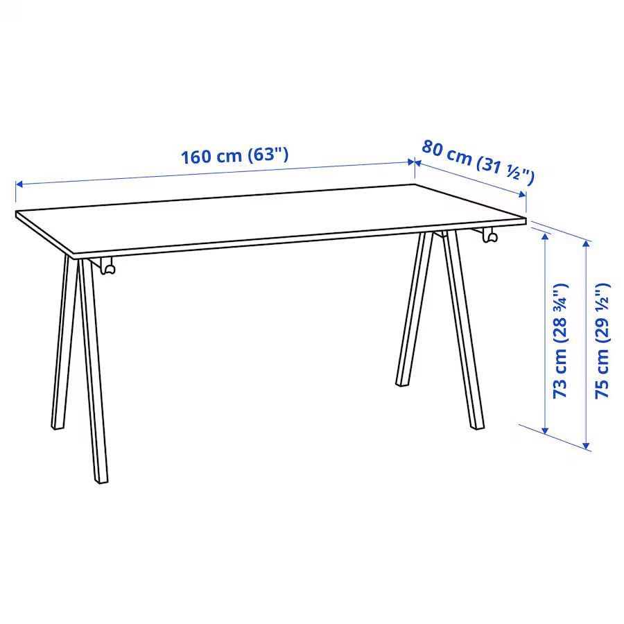 Biurko IKEA TROTTEN 160x80 cm • Jak nowe • Łódź