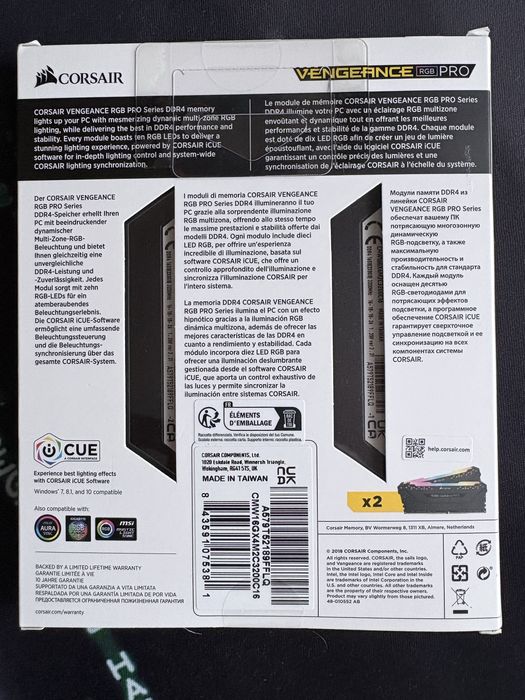 Pamięć RAM ddr4 Corsair rgb 16GB (2x8GB)