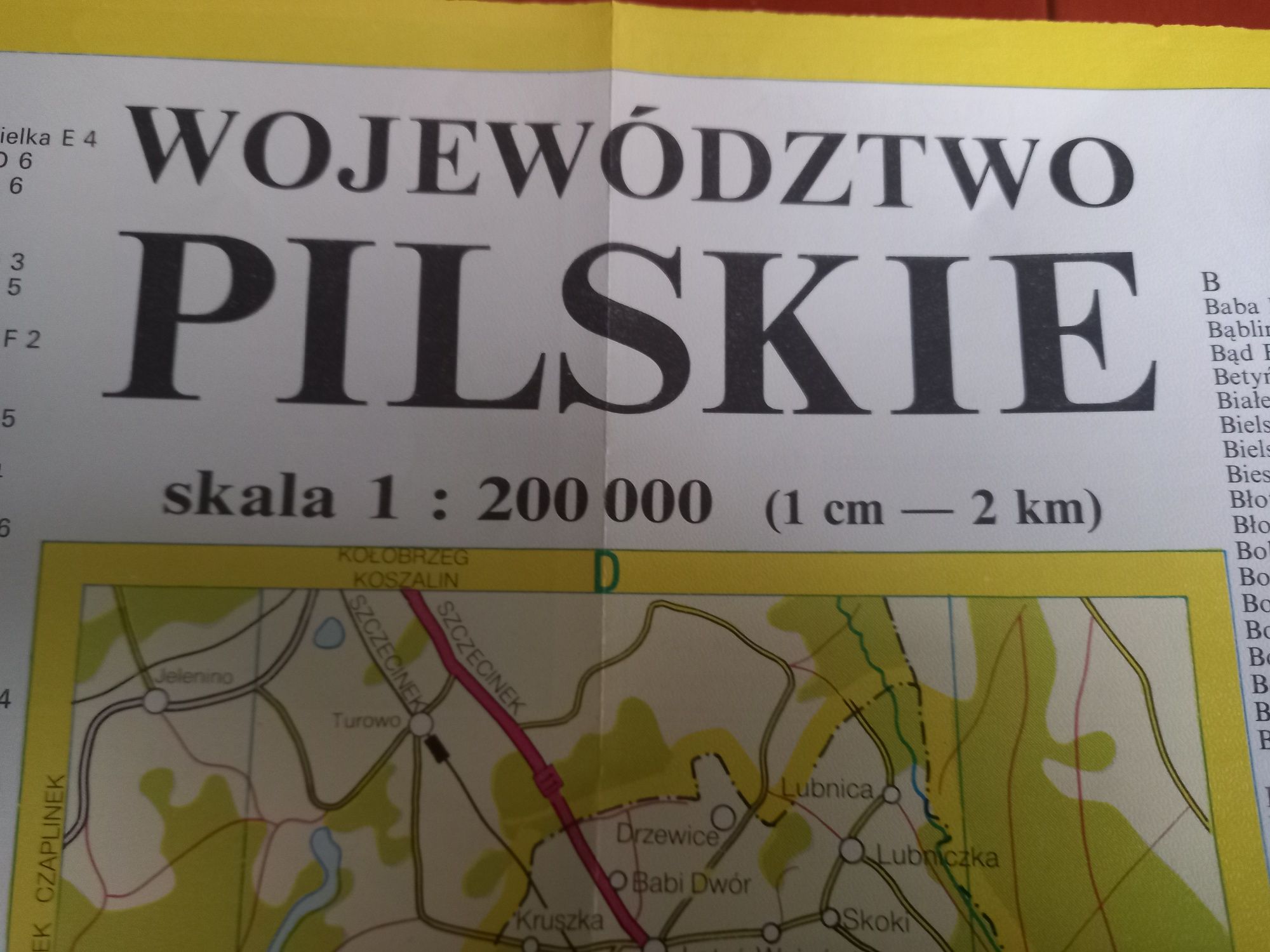 Mapa Województwo Pilskie 1993rok