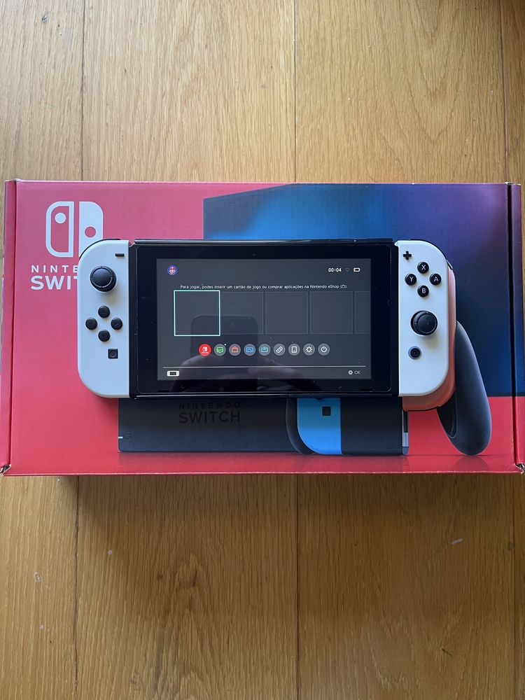 Nintendo Switch V2 + Joy-Cons + Acessórios + Carregador + Caixa