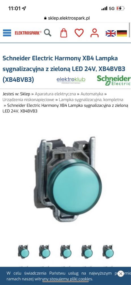 Lampka sygnalizacyjną xm4bvb3 schneider-2sztuki