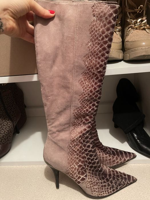 Kozaki kowbojki skora weża na obcasei Just Cavalli