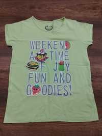 Bluzka koszulka dla dziewczynki zielona Weekend R.128